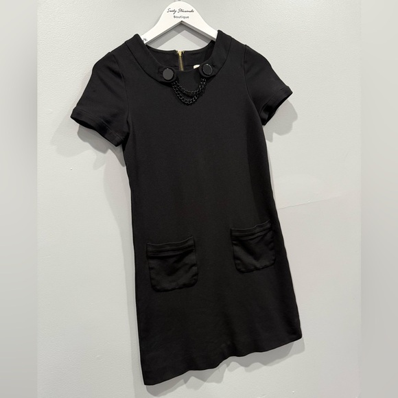 Kate Spade Black Shift Dress with Chain Detail - Size O - Picture 4 of 10